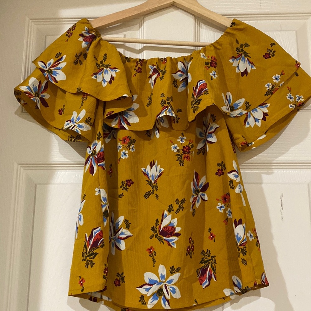 Mustard off the shoulder top